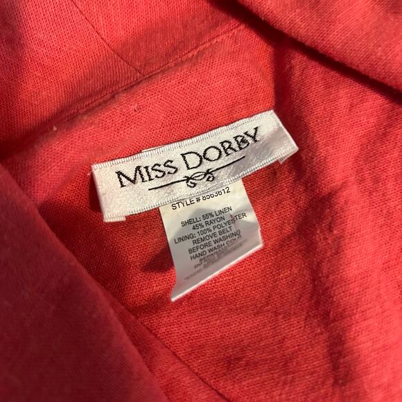 Miss Dorby VTG Blazer Bolero Jacket No Size Tag Orange Buttons Collar 3/4 Sleeve - Picture 8 of 10